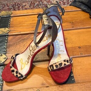 Sam Edelman Red and Leopard Heels